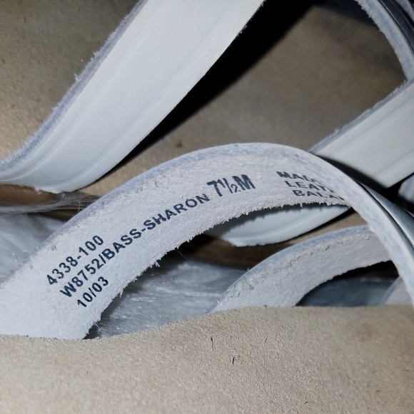 Bass Sunjuns white leather strappy 7.5 M - Picture 6 of 8